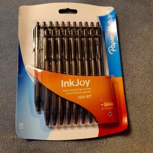 PAPERMATE INKJOY BLACK PENS - PACK OF 20 - BRAND NEW SEALED